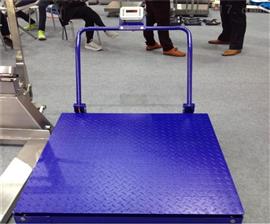 蘭州2噸移動(dòng)地磅1.2x1.5米帶輪子移動(dòng)電子秤