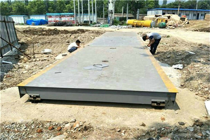 岳陽(yáng)3.2x18米120噸固定式地上電子地磅秤安裝